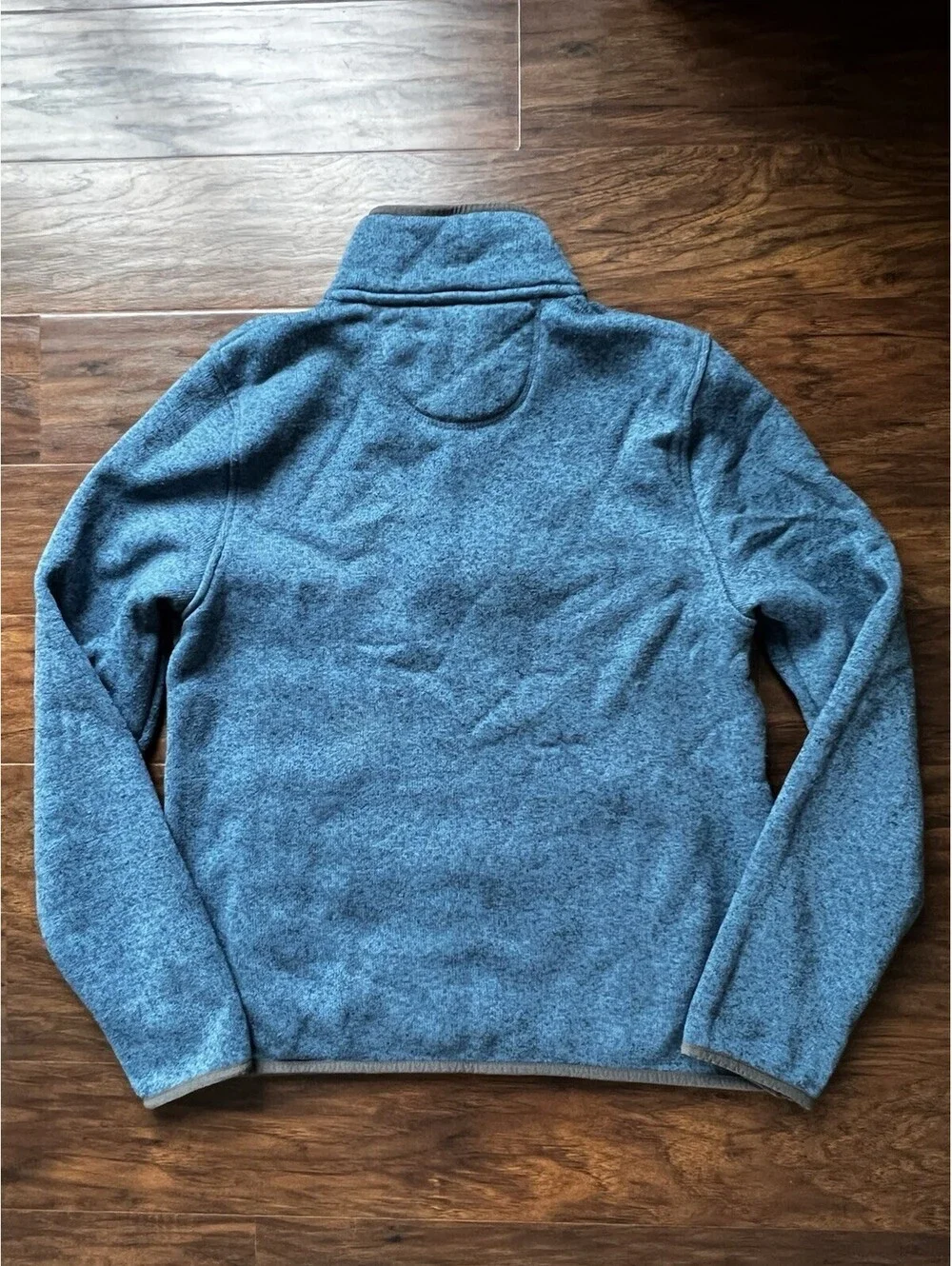 LL Bean Sweater Fleece Pullover 1/4 Button Up Men’s Size Medium EUC!! Blue